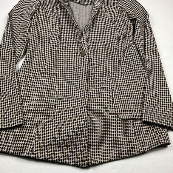 Tommy Hilfiger Womens Knit Blazer Houndstooth Professional Button Jacket Size 4 - Picture 2 of 10